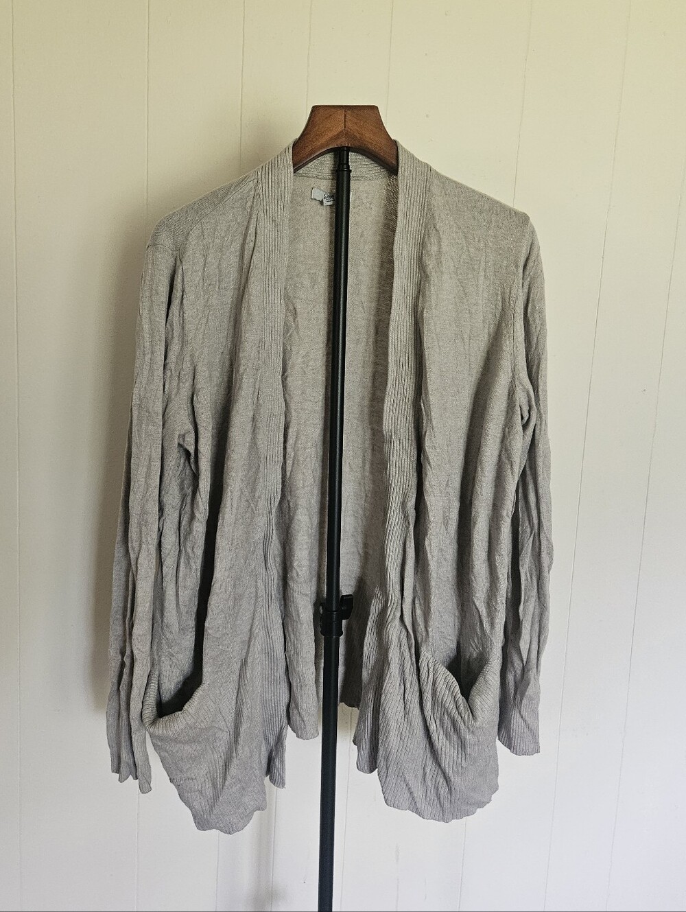 Croft & Barrow Light Gray Open-Front Women's Cardigan Sweater Size XL
